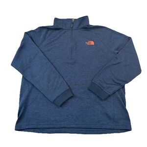 The North Face Fleece Sweater Men's Size 2XL Blue 1/4 Zip Pullover Mock Neck